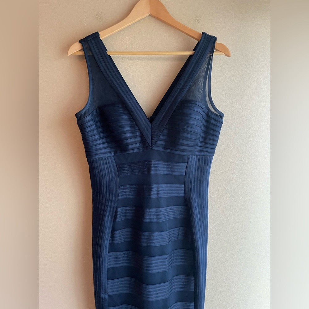 JS Collections Women Navy Blue Maxi Dress Size 8 - Picture 2 of 15